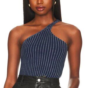 NBD Shaya One Shoulder Top - Revolve - Blue - NWT